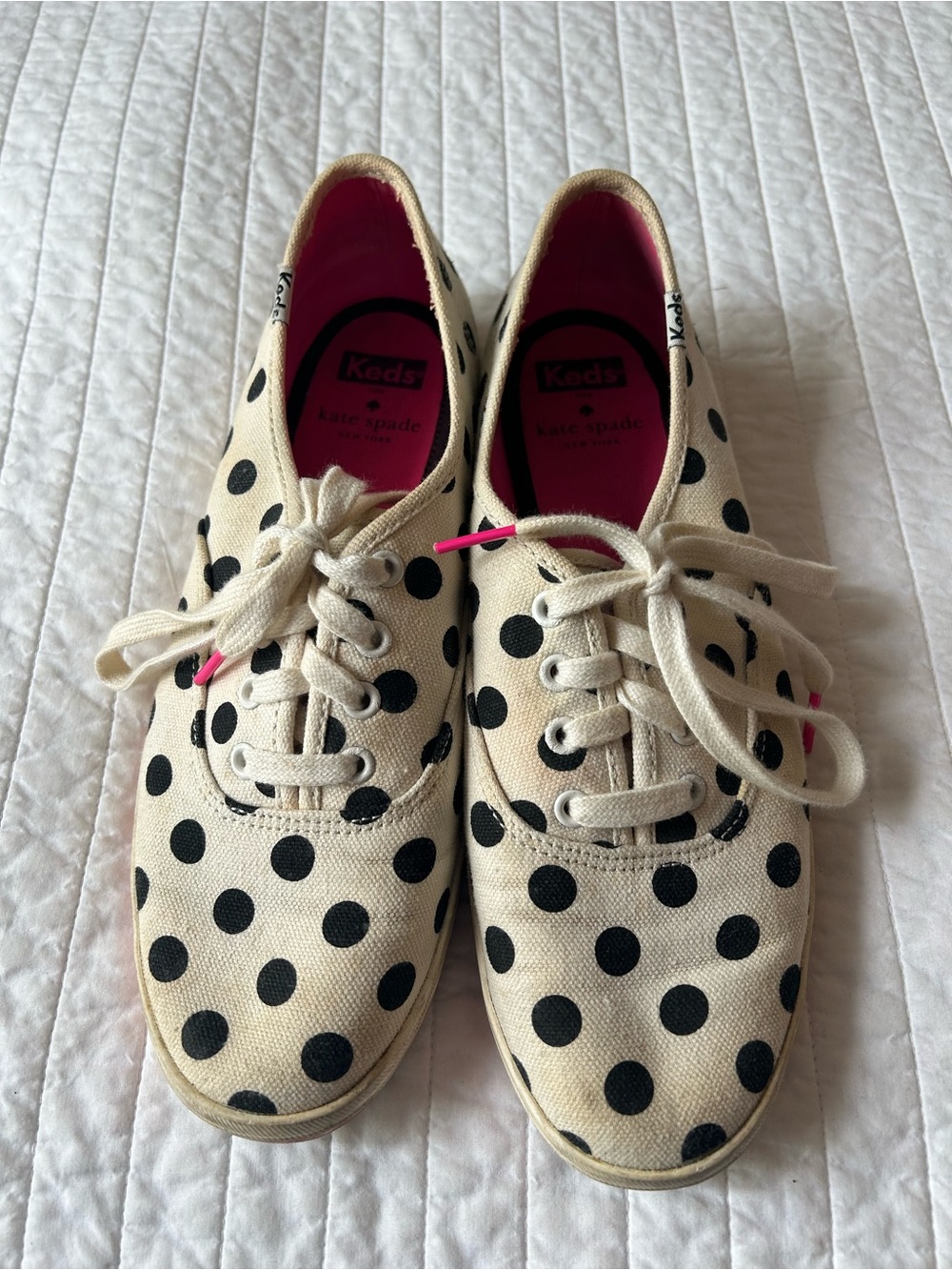 Keds x Kate Spade Polka Dot Canvas Sneakers in Cream and Black